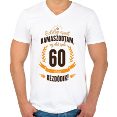 PRINTFASHION kamasz-60-brown-orange - Férfi V-nyakú póló - Fehér
