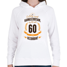 PRINTFASHION kamasz-60-brown-orange - Női kapucnis pulóver - Fehér női pulóver, kardigán