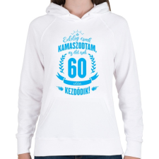 PRINTFASHION kamasz-60-cyan - Női kapucnis pulóver - Fehér női pulóver, kardigán