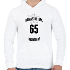 PRINTFASHION kamasz-65-black-white - Férfi kapucnis pulóver - Fehér férfi pulóver, kardigán