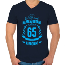 PRINTFASHION kamasz-65-cyan - Férfi V-nyakú póló - Sötétkék férfi póló