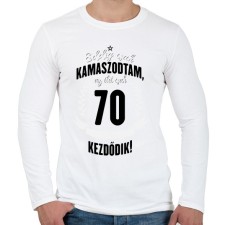 PRINTFASHION kamasz-70-black-white - Férfi hosszú ujjú póló - Fehér férfi póló