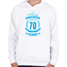 PRINTFASHION kamasz-70-cyan - Gyerek kapucnis pulóver - Fehér