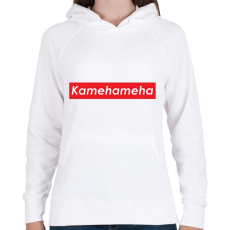 PRINTFASHION Kamehameha - Női kapucnis pulóver - Fehér