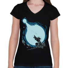 PRINTFASHION Kamehameha - Női V-nyakú póló - Fekete női póló