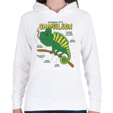 PRINTFASHION Kaméleon anatómia - Női kapucnis pulóver - Fehér női pulóver, kardigán