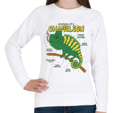 PRINTFASHION Kaméleon anatómia - Női pulóver - Fehér női pulóver, kardigán