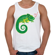 PRINTFASHION Kaméleon - Férfi atléta - Fehér