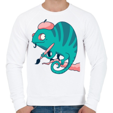 PRINTFASHION Kaméleon - Férfi pulóver - Fehér férfi pulóver, kardigán