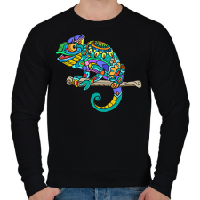 PRINTFASHION Kaméleon  - Férfi pulóver - Fekete férfi pulóver, kardigán