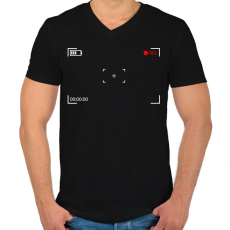 PRINTFASHION Kamera kereső fehér - Férfi V-nyakú póló - Fekete