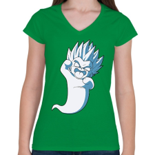 PRINTFASHION Kamikaze ghost - Női V-nyakú póló - Zöld női póló