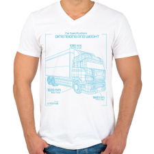 PRINTFASHION Kamion - Férfi V-nyakú póló - Fehér férfi póló