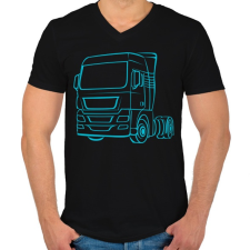 PRINTFASHION Kamion - Férfi V-nyakú póló - Fekete férfi póló