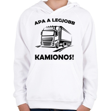 PRINTFASHION Kamion  - Gyerek kapucnis pulóver - Fehér