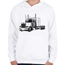 PRINTFASHION kamion - Gyerek kapucnis pulóver - Fehér gyerek pulóver, kardigán