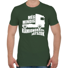 PRINTFASHION Kamionokkal Játszok - Férfi póló - Katonazöld férfi póló