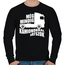 PRINTFASHION Kamionokkal Játszok - Férfi pulóver - Fekete