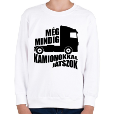 PRINTFASHION Kamionokkal játszok - Gyerek pulóver - Fehér gyerek pulóver, kardigán