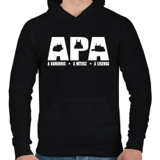 PRINTFASHION Kamionos apa - Férfi kapucnis pulóver - Fekete