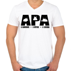 PRINTFASHION Kamionos apuka - Férfi V-nyakú póló - Fehér