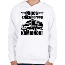 PRINTFASHION kamionos fekete - Gyerek kapucnis pulóver - Fehér gyerek pulóver, kardigán