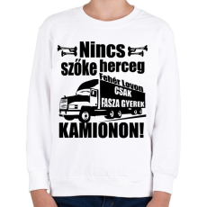 PRINTFASHION kamionos fekete - Gyerek pulóver - Fehér