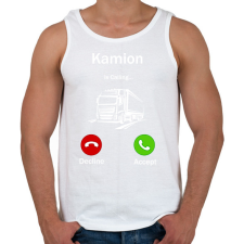 PRINTFASHION Kamionos Hívás - Férfi atléta - Fehér atléta, trikó