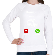 PRINTFASHION Kamionos Hívás - Női pulóver - Fehér