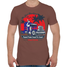 PRINTFASHION Kamionos lány - Férfi póló - Mogyoróbarna