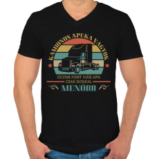 PRINTFASHION Kamionos menő apa - Férfi V-nyakú póló - Fekete