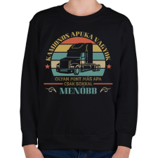 PRINTFASHION Kamionos menő apa - Gyerek pulóver - Fekete gyerek pulóver, kardigán