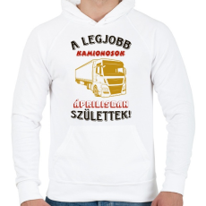 PRINTFASHION Kamionos szülinapja április  - Férfi kapucnis pulóver - Fehér