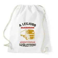 PRINTFASHION Kamionos szülinapja augusztus - Sportzsák, Tornazsák - Fehér tornazsák