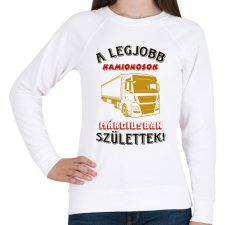 PRINTFASHION Kamionos szülinapja március színes - Női pulóver - Fehér női pulóver, kardigán
