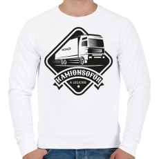 PRINTFASHION Kamionsofőr - A legjobb - Férfi pulóver - Fehér