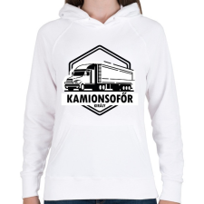 PRINTFASHION Kamionsofőr király - Női kapucnis pulóver - Fehér női pulóver, kardigán