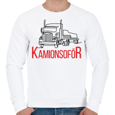 PRINTFASHION Kamionsofőr - Vonalas - Férfi pulóver - Fehér férfi pulóver, kardigán