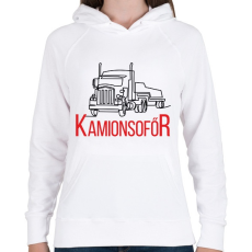 PRINTFASHION Kamionsofőr - Vonalas - Női kapucnis pulóver - Fehér