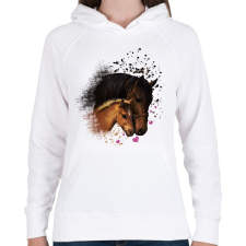 PRINTFASHION KANCA ÉS CSIKÓJA ARCKÉP - Női kapucnis pulóver - Fehér női pulóver, kardigán