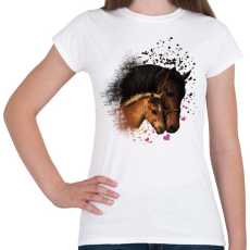 PRINTFASHION KANCA ÉS CSIKÓJA ARCKÉP - Női póló - Fehér