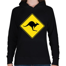 PRINTFASHION Kangaroo sign  - Női kapucnis pulóver - Fekete női pulóver, kardigán