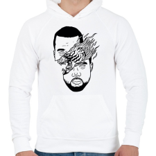 PRINTFASHION Kanye West - Férfi kapucnis pulóver - Fehér férfi pulóver, kardigán