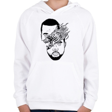 PRINTFASHION Kanye West - Gyerek kapucnis pulóver - Fehér