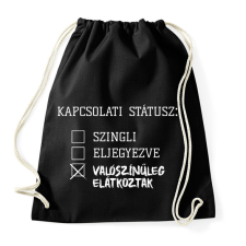 PRINTFASHION Kapcsolati státusz: Elátkozott  - Sportzsák, Tornazsák - Fekete tornazsák