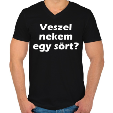 PRINTFASHION Kaphatok? - Férfi V-nyakú póló - Fekete
