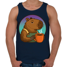 PRINTFASHION Kapibara barista - Férfi atléta - Sötétkék atléta, trikó