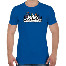 PRINTFASHION Karácsoniy among us meme - merry crewmates - Férfi póló - Királykék