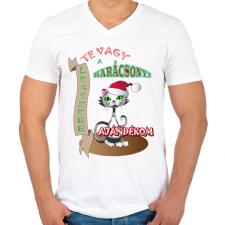 PRINTFASHION Karácsony2 - Férfi V-nyakú póló - Fehér férfi póló