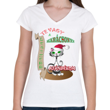 PRINTFASHION Karácsony2 - Női V-nyakú póló - Fehér női póló